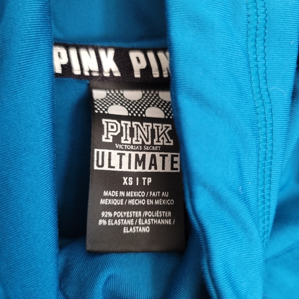 Victoria's Secret PINK Ultimate Pullover XS Blue Long Sleeve Thumb Holes - Picture 6 of 7